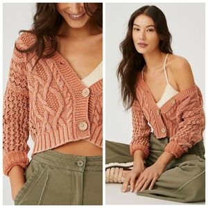 Anthropologie Pilcro Cable Knit Cardigan Sweater